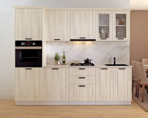 Bucatarie ATHENA 2.66 MDF, 266x223x60cm, lemn alb