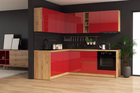 Bucatarie colt Chelsea V1 Rosu