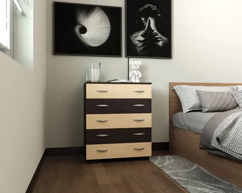 Comoda Alin 5 Sertare Wenge Mesteacan