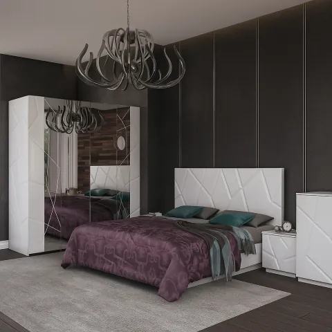 Dormitor Kenzo P160 Alb Lucios