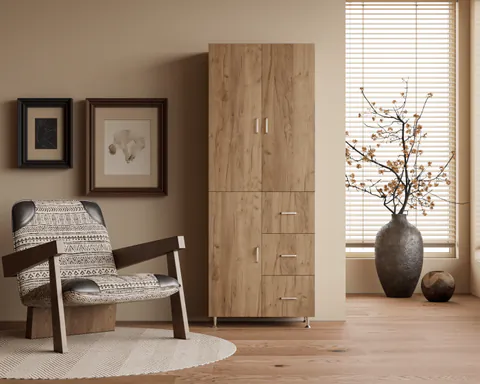 Dulap 3U 3S Stejar K003 70x35x180 cm