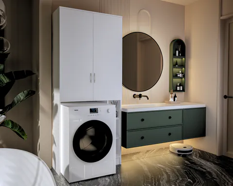 Dulap MS Alb 85x35x199 cm