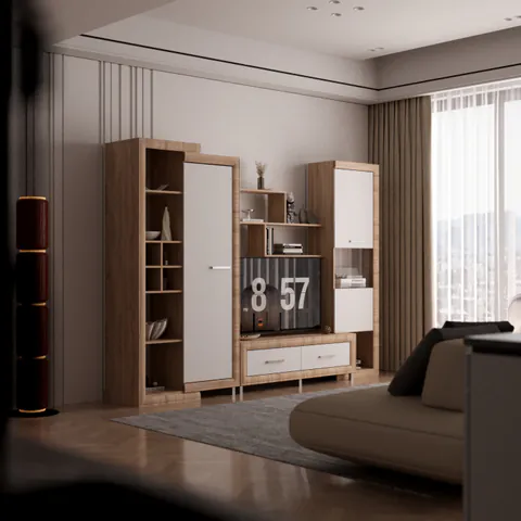 Living Sicilia Sonoma Alb Lucios 267x43x197cm