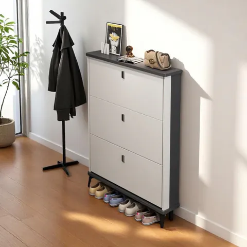 Pantofar 603 MDF White 90x24x118 cm