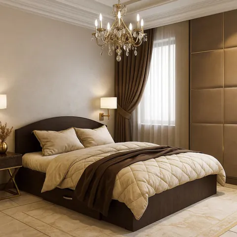 Set pat mijloc 160 + Saltea Bonnell cu Arcuri, Wenge