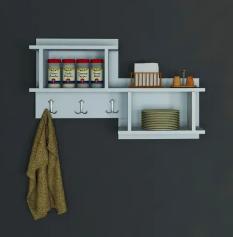 Raft suspendat cu agatatori Nizza Homs, 100 x 51.8 x 19.6 cm, alb