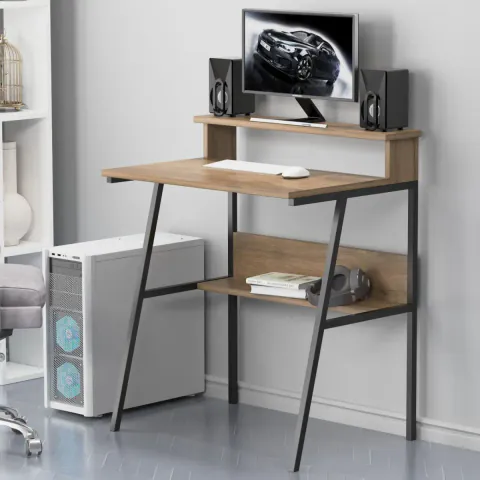 Birou/masa PC, Hodor Homs, nuc/negru,86x70x50 cm