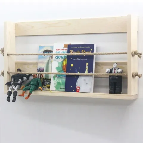 Raft de perete,biblioteca,seria wood,Homs, lemn natur,700032
