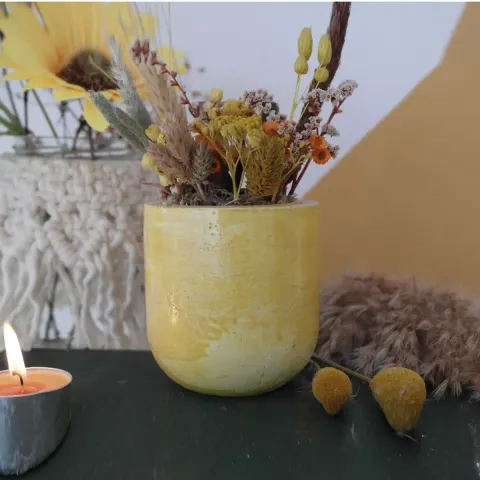 Ghiveci decorativ cu flori artificiale, homs seria A620,17x5.5x9 cm,30358