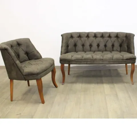 Set canapea 2 locuri cu 1 fotolii, Cafe Homs,maro