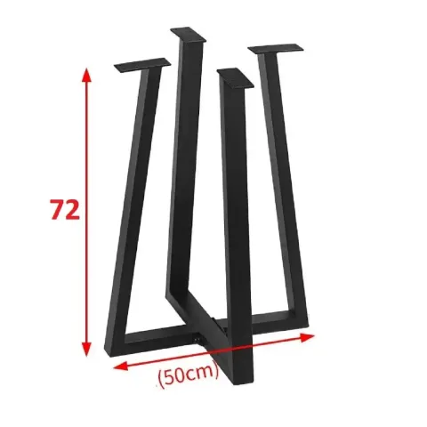 Picioare pentru masa rotunda metal, Homs, Negru, 50x72 cm, 30704