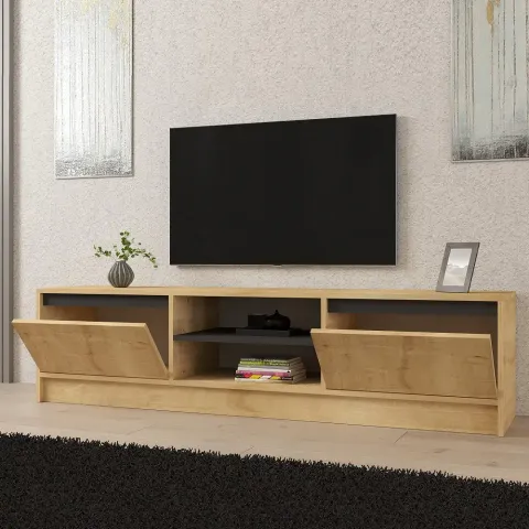 Comoda tv Pearle pentru living culoare stejar 180 cm