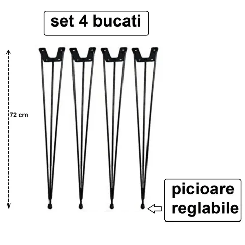 Set picioare masa metal, Homs ,negru,w0057