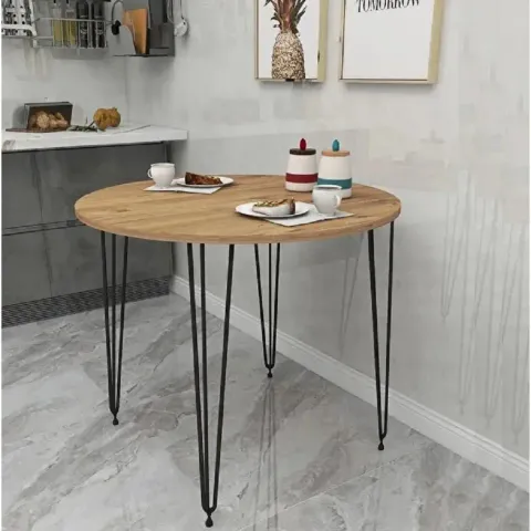 Masa bucatarie rotund texturata, Homs 70x70x75 cm, A0047