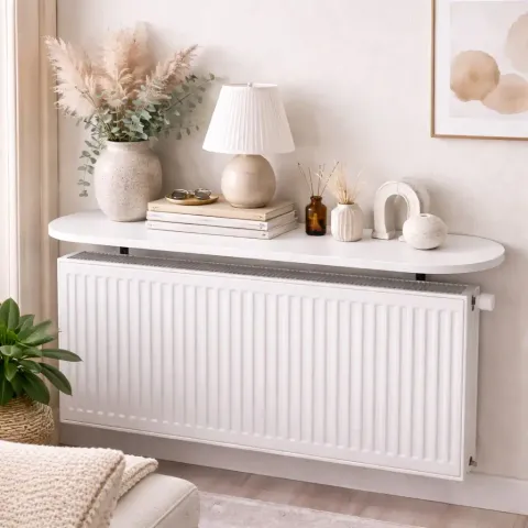 Raft perete, suport calorifer, alb Homs, 120 x 18 cm, L009