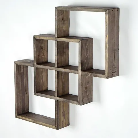 Raft de perete din lemn Karo Homs, maro 69 cm