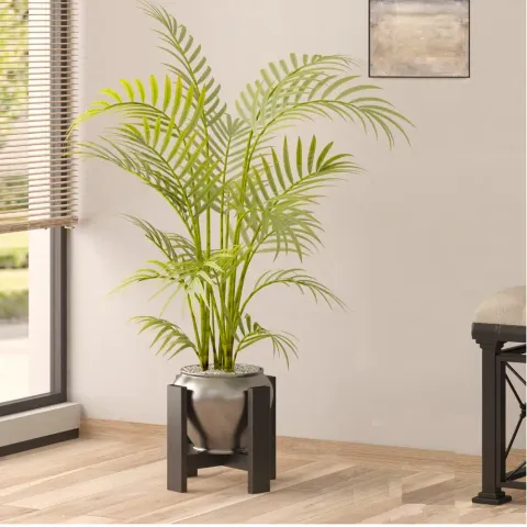 Suport ghiveci Anca, din metal, culoare negru