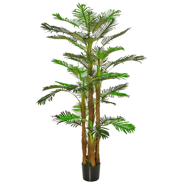 Palmier artificial in ghiveci, 42 frunze, 185cm, verde HOMCOM | Aosom Romania