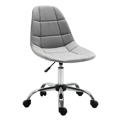 Vinsetto Scaun Ergonomic Rotativ cu Bază cu 5 Roți, Înălțime Ajustabilă, Comfortabil, Gri, Dimensiuni 59x59x81-91cm | Aosom Romania