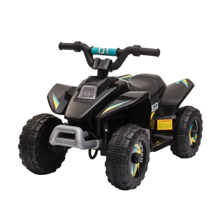 ATV Copii Electric cu Baterie Incarcabila HOMCOM, Viteza 2,8-4,6km/h, Varsta 18–48 Luni, Negru | Aosom Romania