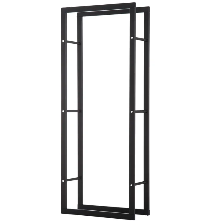 Raft Lemne pentru Casa si Gradina Greutate maxima 100kg Negru, Modern și elegant 60x25x150cm HOMCOM | Aosom Romania