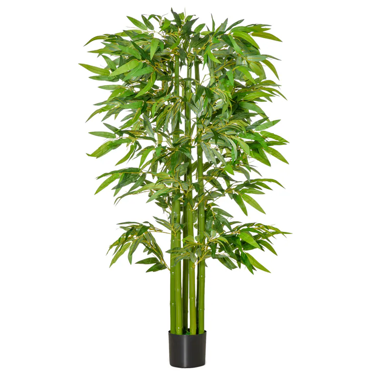 Planta artificiala de bambus, cu ghiveci, 160cm, verde HOMCOM | Aosom Romania