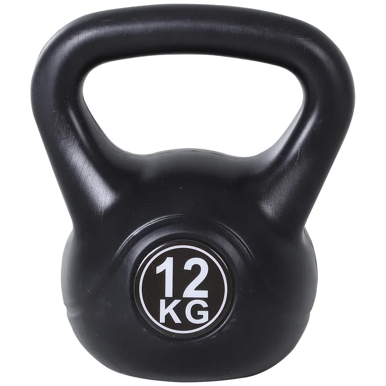HOMCOM gantera kettlebell 12 kg, 27x21x31cm negru | Aosom Romania