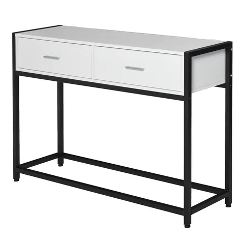 HOMCOM Consolă Modernă cu 2 Sertare, Masă pentru Hol sau Living, Design Elegant, 120x34x81 cm | Aosom Romania
