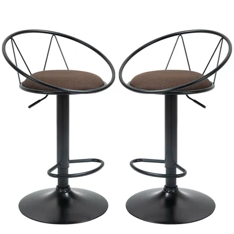 Set 2 scaune bar cu rotire de 360 de grade si suport pentru picioare 51x46x78-100cm HOMCOM | Aosom Romania