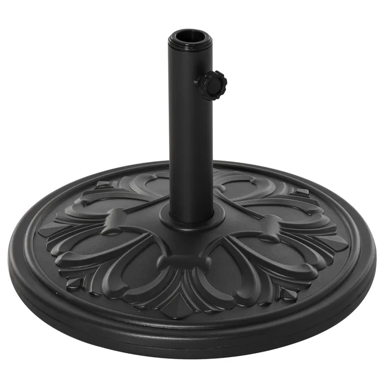 Outsunny Bază Stabilă Rotundă pentru Umbrele, Plastic Rezistent, 13kg, Compatibilă cu Stâlpi 35-38-48mm, Negru | Aosom Romania