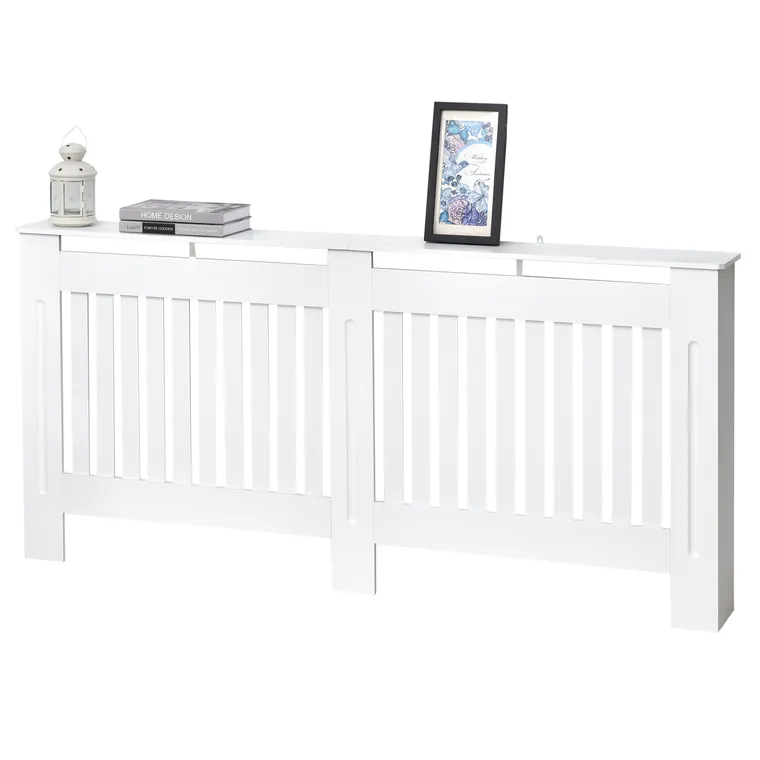 HOMCOM Carcasă Modernă pentru Calorifer din MDF Stratificat, Carcasă Calorifer pentru Casă și Birou, 172x19x81 cm, Alb | Aosom Romania