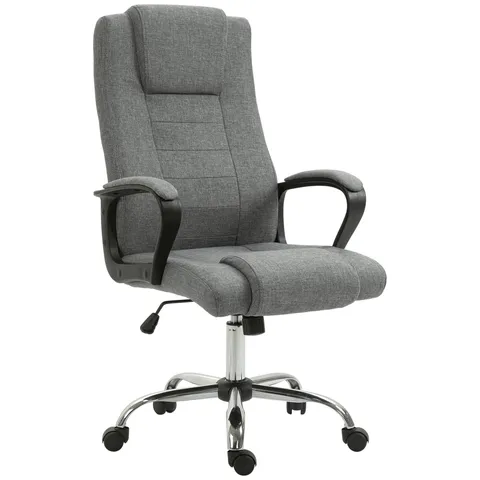 Vinsetto Scaun Birou Ergonomic cu Basculare, Înălțime și Înclinare Reglabilă, Capacitate 120 kg, 62x76x110-119 cm, Gri | Aosom Romania