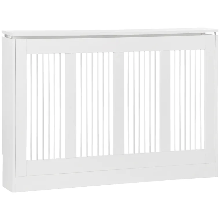 Capac pentru radiator modern din MDF si otel, 120x18x84cm, alb HOMCOM | Aosom Romania