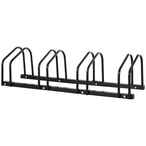 HOMCOM Suport de parcare pentru 4 biciclete din otel, 110x33x27 cm, negru | Aosom Romania