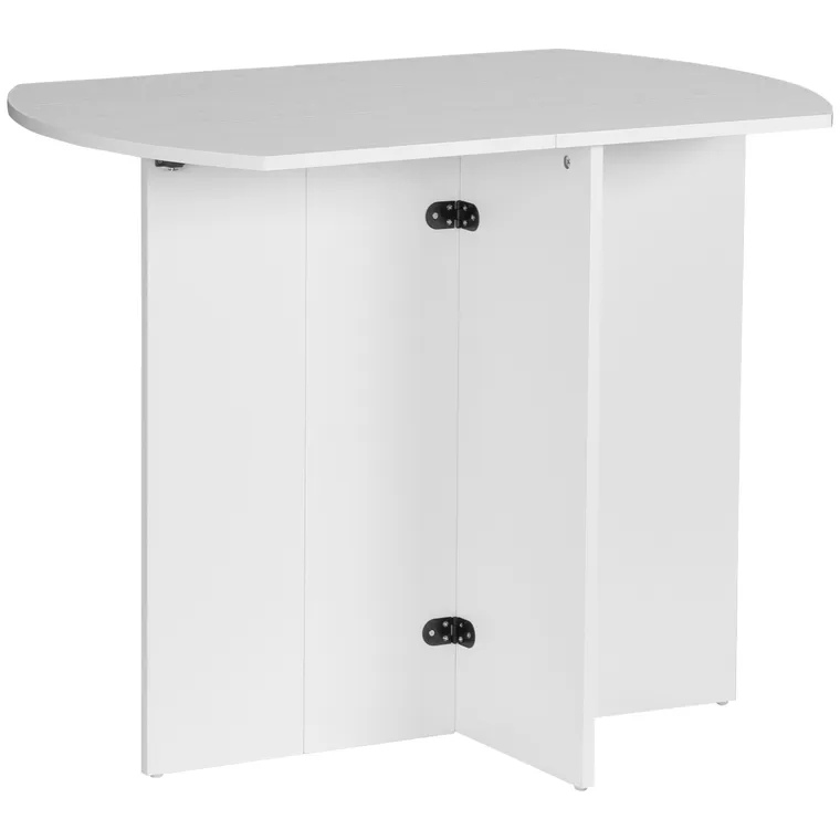 HOMCOM Masă Pliabilă Bucătărie Prânz Lemn Melamină Ușor de Curățat Design Compact Alb | Aosom Romania