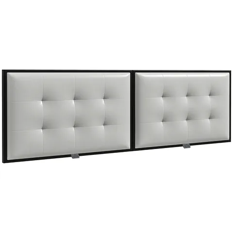 HOMCOM Tablie Tapițată pentru Dormitor cu Pânză din Microfibră, Tablie de Pat Montată pe Perete, 180x8x56 cm, Gri Deschis | Aosom Romania