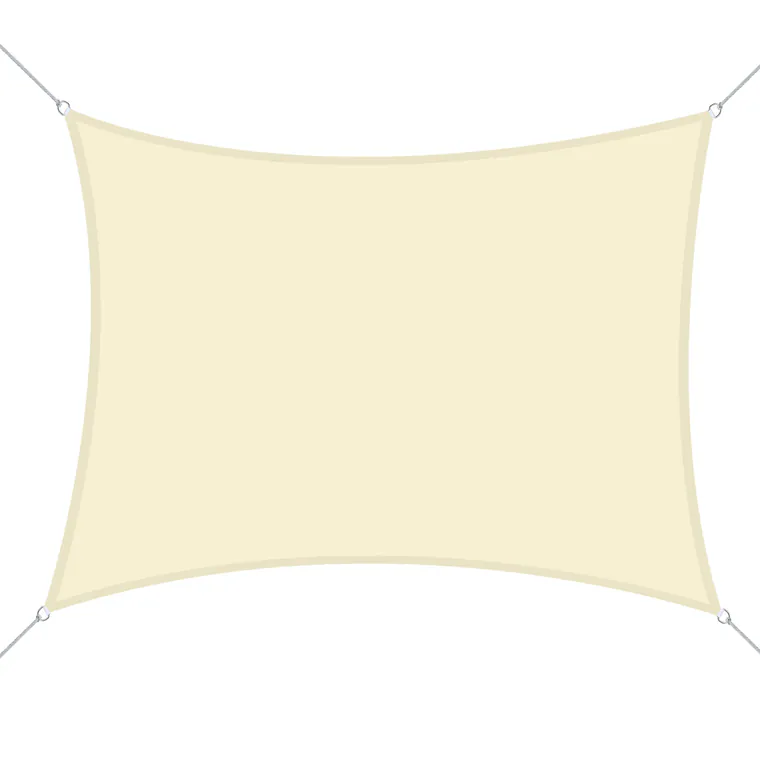 Outsunny Panza Umbrire Dreptunghiulara, Copertina soare de exterior in poliester Anti UV Respirabila 3x4m Alb crem Dreptunghiulara | Aosom Romania