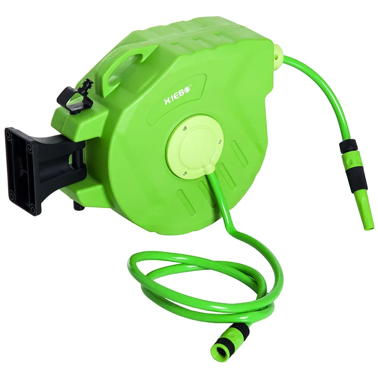 DURHAND Tambur Portabil montat pe Perete cu Derulare Automata 15 Metri | Aosom Ro