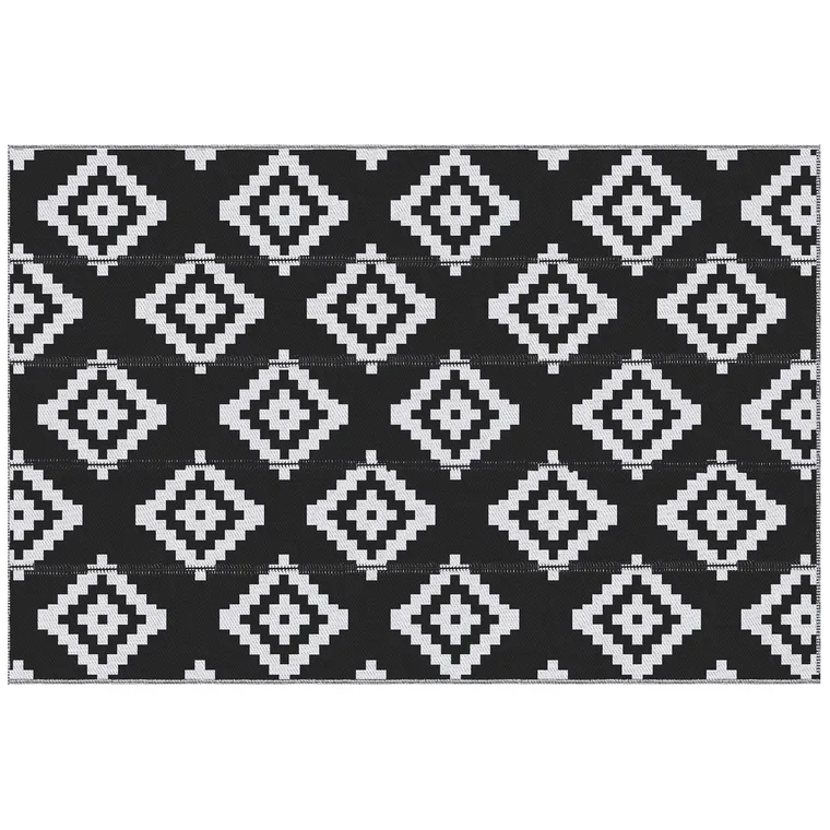 Outsunny Covor de Exterior Rezistent la Raze UV, 182x274 cm, Negru și Alb | Aosom Romania