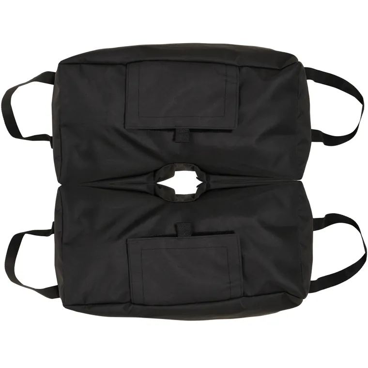 Outsunny Set 2 Baze pentru Umbrelă cu Sac Reîncărcabil cu 50 kg de Nisip, Mânere și Lopată, 50x25x18 cm, Negru | Aosom Romania