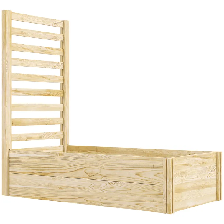 Outsunny Strat pentru Grădină Înălțat cu Fund Deschis, 115x60x110 cm, Lemn Natural | Aosom Romania