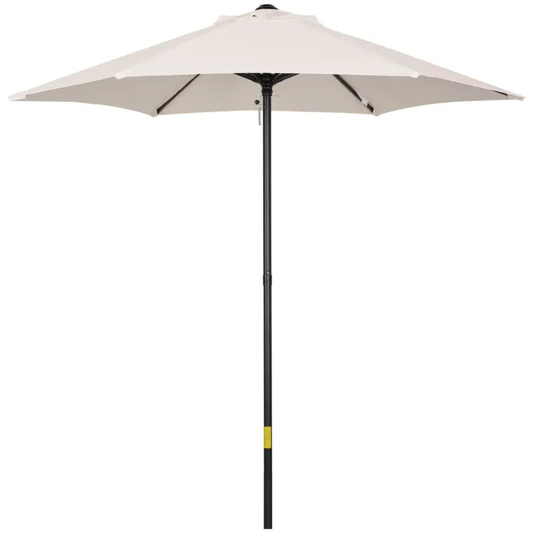 Outsunny Umbrelă de Grădină Înclinabilă cu Orificii de Ventilație și 6 Spițe din Aluminiu, 2x2 m, Alb Crem | Aosom Romania