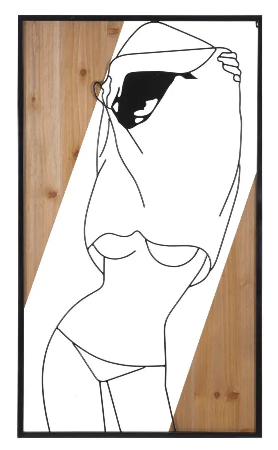 Mauro Ferretti Panou Perete -B- Fier Si Lemn cm 50X2X90 | Aosom Romania