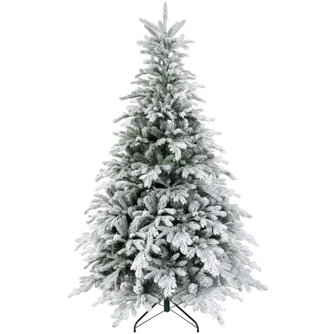 HOMCOM Brad de Crăciun Înzăpezit cu 1321 Crengi, Brad de Crăciun Artificial din Plastic și Metal, Ø115x180 cm, Verde | Aosom Romania