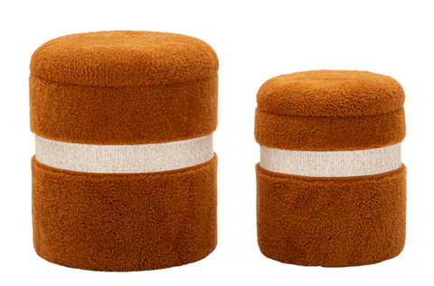 Mauro Ferretti Puff cu Depozitare Saint-Moritz Maro Set 2 Buc cm Ø 40x47-32x37 | Aosom Romania