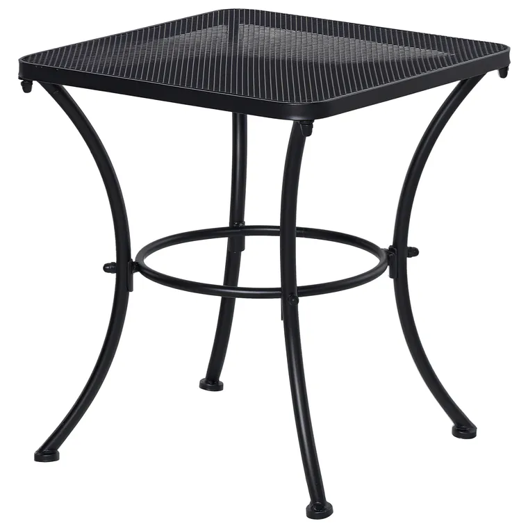 Outsunny Masuta pentru Gradina din Otel cu Blat Perforat, Masuta Patrata pentru Exterior 45x45x50 cm, Negru | AOSOM RO