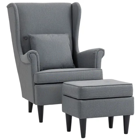 Fotoliu Modern HOMCOM Ottomană Gri | Aosom Romania