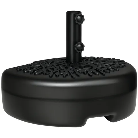 Outsunny Baza Umbrelei Semicirculare Umplută cu Nisip sau Apă, Suport Umbrelă de Soare Montat pe Perete pentru Stâlpi 38-48mm, Negru | Aosom Romania
