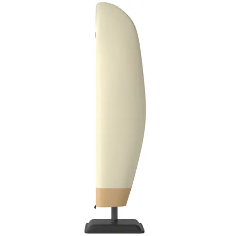 Outsunny Husă pentru Umbrelă de Grădină Impermeabilă cu Fermoar si Șnur din Țesătură, 220x56x56 cm, Bej și Cafeniu | Aosom Romania