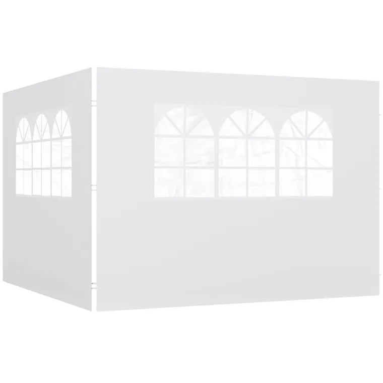 Outsunny Panouri Laterale pentru Corturi Pop-Up, Set de 2, 3x2m, Protecție UV, Rezistent la Apă, Alb | Aosom Romania